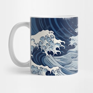 Ephemeral Crests: Hokusai Waves Reimagined Mug